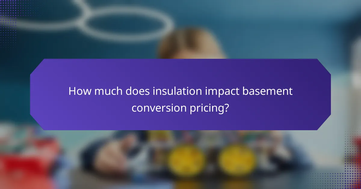 How much does insulation impact basement conversion pricing?