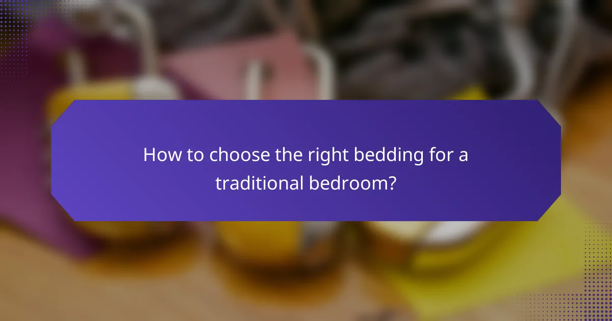 How to choose the right bedding for a traditional bedroom?