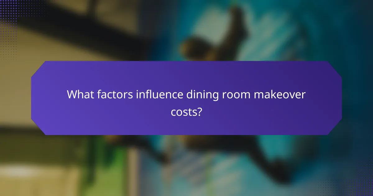 What factors influence dining room makeover costs?